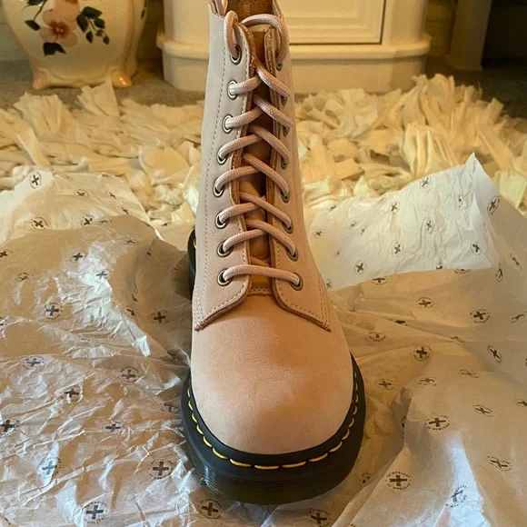 Dr. Martens Powder Pink Combat Boots - Picture 2 of 10